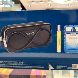 VERSACE EAU FRAICHE(M)2024(H/B)(LI FREE)3PC SET(3.4oz edt sp,10ml edt sp,Trousse)